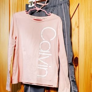 Girls Calvin Klein Activewear Set Pink Grey NWOT Size 7